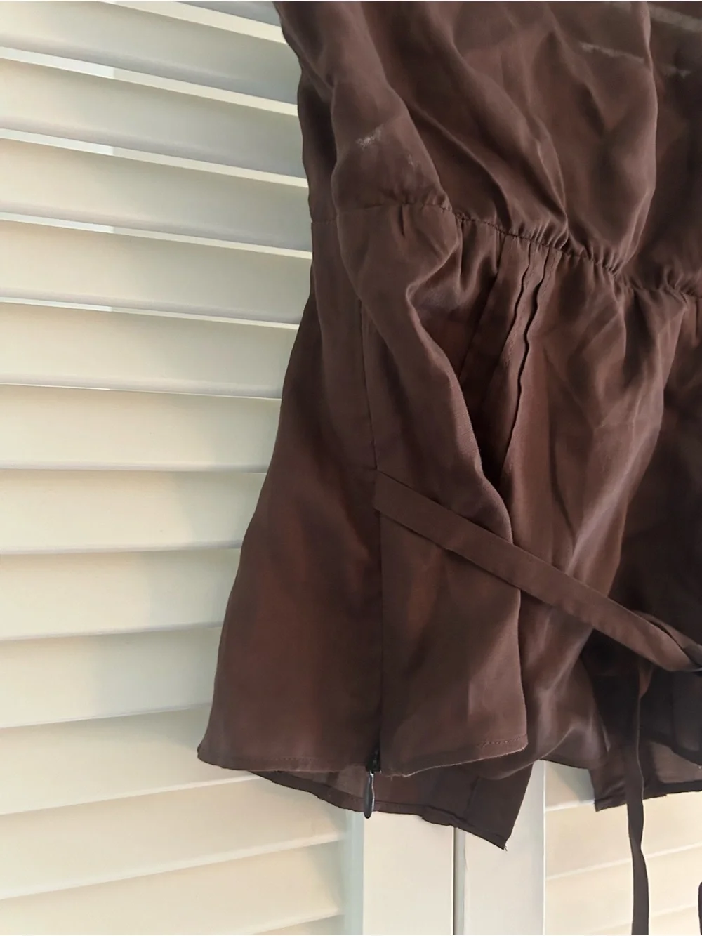 Reformation x Devon Lee Carlson Alabama Blouse Top Chocolate Cake Brown Corset 2